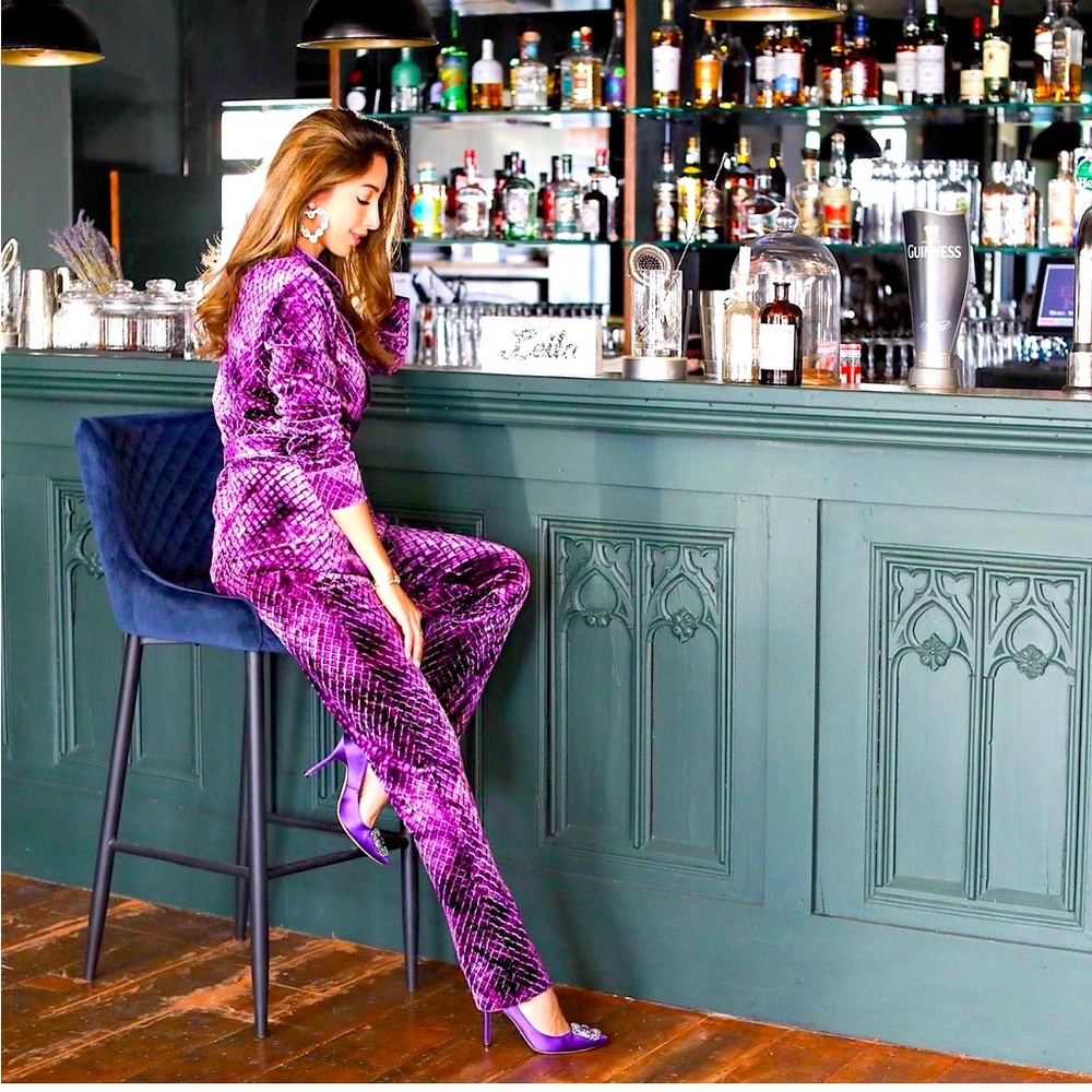 💜 Purple Velvet Set ( Jacket & Trousers) ☂️like NEW